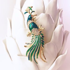 Vintage peacock brooch